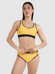 4F Góra od bikini damska - żółta XL. Żółte bikini 4F, xl, bez wzorów, z elastanu. W wyprzedaży za 49.99 zł.