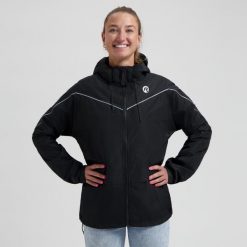Kurtka na deszcz unisex Rogelli Commuter Essential. Czarne kurtki męskie Rogelli, xl, bez wzorów, biznesowe, bez kaptura. Za 313.00 zł.