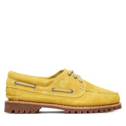 Półbuty Timberland. Żółte półbuty damskie Timberland, bez wzorów, bez obcasa, na płaskiej podeszwie, bez zapięcia. Za 899.99 zł.