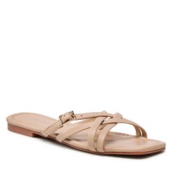 Klapki Jenny Fairy. Brązowe klapki damskie Jenny Fairy, bez wzorów, bez obcasa, bez zapięcia. Za 89.99 zł.