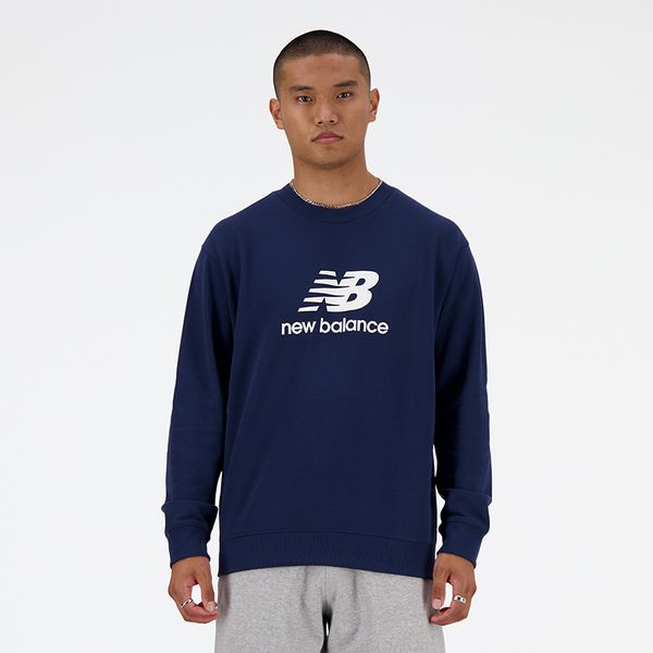 Bluza męska New Balance MT41500NNY – granatowa. Niebieskie bluzy sportowe męskie New Balance, m, bez wzorów, z bawełny, bez kaptura. Za 159.99 zł.