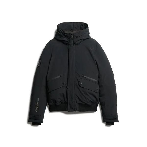 Kurtka bomber утеплена Superdry City. Czarne kurtki męskie Superdry, xl, z aplikacjami, z materiału, eleganckie, bez kaptura. Za 683.70 zł.