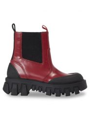 Tommy Jeans Sztyblety Tjw Chunky Chelsea Mix Material EN0EN02375 Czerwony. Czerwone botki damskie Tommy Jeans, bez wzorów, z jeansu, bez obcasa, na płaskiej podeszwie, bez zapięcia. Za 499.99 zł.