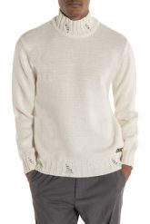 Takeshy Kurosawa Sweter | 83517 | Maglia Vulcano Bucata | Mężczyzna | Kremowy. Białe swetry męskie Takeshy Kurosawa, m, bez wzorów, z dzianiny, bez kołnierzyka, bez ramiączek. W wyprzedaży za 419.00 zł.