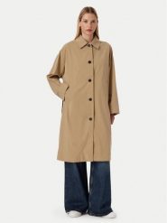 Tommy Hilfiger Trencz WW0WW49842 Beżowy ciemny Regular Fit. Brązowe płaszcze damskie Tommy Hilfiger, bez wzorów, z bawełny, bez kołnierzyka, bez kaptura. Za 1,299.00 zł.