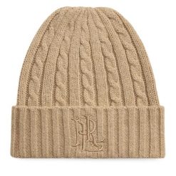 Czapka LAUREN RALPH LAUREN. Brązowe czapki damskie Lauren Ralph Lauren, na zimę, bez wzorów. Za 329.99 zł.