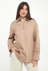 Koszula damska popelinowa Labano MM. Koszule damskie MM, bez wzorów, bez kołnierzyka, bez ramiączek. Za 919.00 zł.