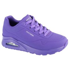 Buty sportowe Sneakersy damskie, Uno - Night Shades. Niebieskie obuwie sportowe damskie Skechers, bez wzorów, bez zapięcia, trekkingowe. Za 339.99 zł.