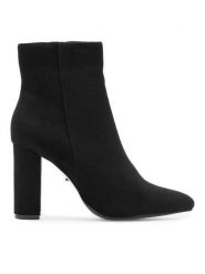 DeeZee Botki CEO-BRITT LS4690-19B Czarny. Czarne botki damskie DeeZee, bez wzorów, z materiału, bez obcasa, na słupku, bez zapięcia. Za 159.99 zł.
