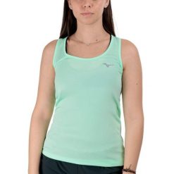 Koszulka do biegania damska Mizuno Impulse Core Tank. Zielone bluzki damskie Mizuno, bez wzorów, sportowe, bez kołnierzyka, bez ramiączek. Za 62.99 zł.