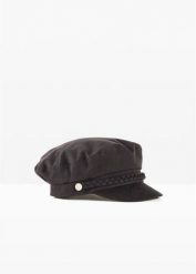 Czapka bosmanka z ozdobną plecionką. Czarne czapki damskie bonprix, bez wzorów, eleganckie. Za 79.99 zł.