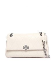 Tory Burch Torebka Charlie Quilted 185829 Kremowy. Białe listonoszki damskie Tory Burch, bez wzorów, ze skóry, bez dodatków. Za 2,384.00 zł.