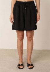 Czarne Letnie Szorty Casual z Wysokim Stanem z Dużą Zawartością Wiskozy Agarione. Czarne szorty damskie Born2be, bez wzorów, z materiału, casualowe, z podwyższonym stanem. Za 29.99 zł.