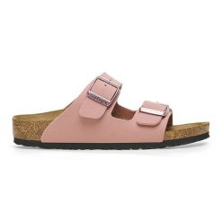 Klapki Birkenstock Arizona 1026412 różowe. Czerwone klapki damskie bez wzorów, z materiału, casualowe, bez obcasa, bez zapięcia. Za 460.03 zł.