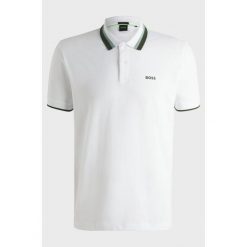 Polo BOSS Paddy AP BIANCO (50538101-100). Białe koszulki sportowe męskie Boss, m, bez wzorów, bez ramiączek. Za 329.00 zł.