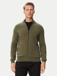 BOSS Kardigan Kanozip 50543692 Khaki Regular Fit. Brązowe swetry męskie Boss, m, bez wzorów, z bawełny, bez kołnierzyka, bez ramiączek. Za 679.99 zł.