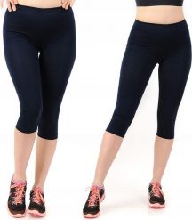 Legginsy damskie 3/4 krótkie Polskie bawełniane Getry Granatowe L. Legginsy damskie LAEMI, bez wzorów, z bawełny. Za 29.99 zł.