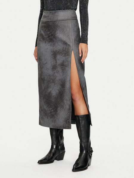 ONLY Spódnica z imitacji skóry Paris 15330036 Szary Regular Fit. Szare spódnice damskie ONLY, m, bez wzorów, ze skóry. Za 119.99 zł.