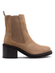 Sergio Bardi Botki KAP-C1048-01SB Beżowy. Brązowe botki damskie Sergio Bardi, bez wzorów, ze skóry, bez obcasa, na słupku, bez zapięcia. Za 279.99 zł.