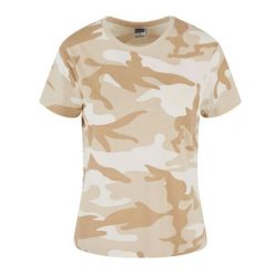 T-shirt Damski Camo Standardowy. Brązowe t-shirty damskie Urban Classics, xl, bez wzorów, casualowe, bez kołnierzyka, bez ramiączek. Za 77.99 zł.