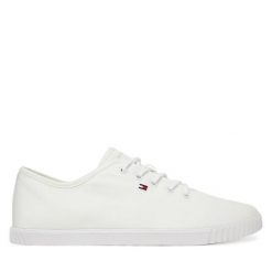 Tenisówki Tommy Hilfiger. Białe trampki i tenisówki damskie Tommy Hilfiger, bez wzorów, bez zapięcia. Za 209.99 zł.