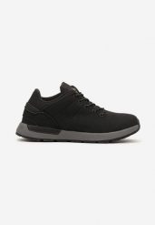 Czarno-Szare Buty Sportowe z Ozdobnymi Przeszyciami Zailuna. Czarne buty sportowe męskie Born2be, z aplikacjami, bez zapięcia. Za 169.99 zł.