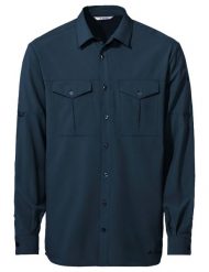 Koszula turystyczna Vaude Rosemoor LS Shirt II. Niebieskie koszule męskie Vaude, l, bez wzorów, z materiału, bez kołnierzyka, bez ramiączek. Za 302.49 zł.