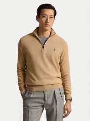 Polo Ralph Lauren Sweter 710B18060007 Brązowy jasny Regular Fit. Brązowe swetry męskie Polo Ralph Lauren, l, bez wzorów, z bawełny, bez kołnierzyka, bez ramiączek. Za 806.99 zł.