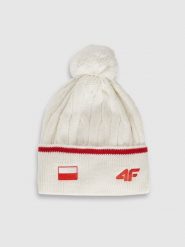 4F Czapka zimowa z wełną merino uniseks - biała M. Białe czapki męskie 4F, na zimę, bez wzorów, z wełny. Za 99.99 zł.