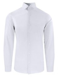 Garniturowa (Elegancka) Koszula Męska - Quickside - Krój Prosty - Biała. Białe garnitury męskie Quickside, m, bez wzorów, z bawełny, eleganckie, bez kołnierzyka, bez ramiączek. Za 159.00 zł.