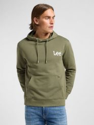 LEE MĘSKA BLUZA LEE WOBBLY LEE HOODIE MERCANTILE GREEN 112364106. Zielone bluzy męskie Lee, m, bez wzorów, bez kaptura. Za 179.99 zł.