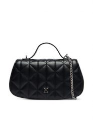 Calvin Klein Torebka Quilted Top Handle Chain Bag LV04F3410G Czarny. Czarne torebki wizytowe damskie Calvin Klein, bez wzorów, ze skóry, bez dodatków. Za 649.99 zł.
