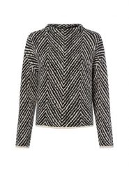 Someday Damski sweter z dzianiny - Tevelyn Kobiety Sztuczne włókno czarny|biały wzorzysty, 40. Białe swetry nierozpinane damskie someday., bez wzorów, z dzianiny, eleganckie, bez kołnierzyka, bez ramiączek. Za 599.95 zł.