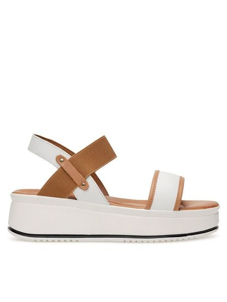 Lasocki Sandały ARC-4883-04 Biały. Białe sandały damskie Lasocki, bez wzorów, z materiału, bez obcasa, na koturnie, bez zapięcia. Za 169.99 zł.