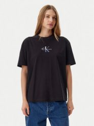 Calvin Klein Jeans T-Shirt Gradient Monologo J20J225521 Czarny Relaxed Fit. Czarne t-shirty damskie Calvin Klein Jeans, xs, bez wzorów, z bawełny, bez kołnierzyka, bez ramiączek. Za 119.99 zł.