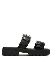 Tommy Jeans Klapki Tjw Buckle Straps Sandal EN0EN02966 Czarny. Czarne klapki damskie Tommy Jeans, bez wzorów, z jeansu, bez obcasa, bez zapięcia. Za 409.99 zł.