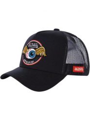 Czapka Trucker Von Dutch Rag Keep An Eye Out - czarna. Czarne czapki damskie Von Dutch, z aplikacjami, z materiału, eleganckie. Za 171.50 zł.