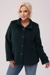 Jesienny płaszcz Zielona Harmonia OVERSIZE PLUS SIZE XXL JESIEŃ. Zielone płaszcze damskie Moda Size Plus Iwanek, na jesień, plus size, bez wzorów, z tkaniny, eleganckie, bez kołnierzyka, bez kaptura. Za 469.90 zł.