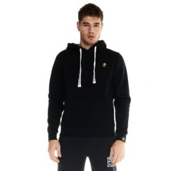 Męska bluza z kapturem Leone, miękka basic. Czarne bluzy męskie LEONE 1947 APPAREL, l, bez wzorów, z tkaniny, sportowe, bez ramiączek, z kapturem. W wyprzedaży za 182.75 zł.