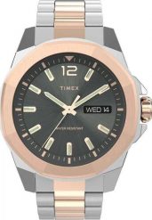 Zegarek Timex Zegarek Timex Essex TW2V43100 męski srebrny. Szare zegarki męskie Timex, bez wzorów, srebrne. Za 479.00 zł.
