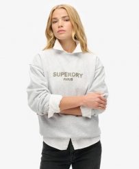 Superdry Sport Luxe Loose Crew bluza damska - Cadet Grey Marl. Szare bluzy damskie Superdry, bez wzorów, z bawełny, sportowe, bez ramiączek, bez kaptura. Za 301.15 zł.