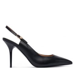 Szpilki LOVE MOSCHINO. Czarne szpilki damskie Love Moschino, bez wzorów, bez obcasa, na szpilce, bez zapięcia. Za 949.99 zł.