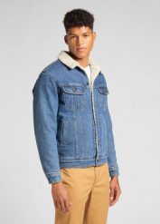 LEE SHERPA JACKET MIID NEW HILL L87AMWGV 112140960. Płaszcze męskie Lee, l, bez wzorów, z jeansu, bez kołnierzyka, bez kaptura. Za 359.99 zł.