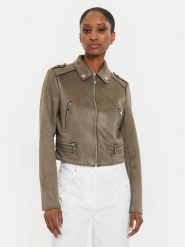 Morgan Kurtka z imitacji skóry 222-GSUD Zielony Regular Fit. Zielone kurtki damskie Morgan, bez wzorów, ze skóry, bez kaptura. Za 229.99 zł.