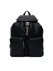 Calvin Klein Plecak Weebbing Strap Flap Backpack LV04F3645G Czarny. Czarne plecaki damskie Calvin Klein, bez wzorów, ze skóry. Za 649.99 zł.