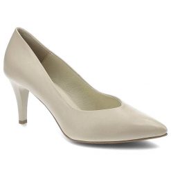 Beżowe Czółenka Clasicco Eleganckie Skórzane Buty. Brązowe czółenka damskie Clasicco, bez wzorów, ze skóry, eleganckie, bez obcasa, na obcasie, bez zapięcia. Za 322.99 zł.