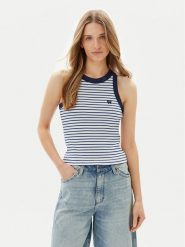 Wrangler Top Ringer 112362567 Różowy Slim Fit. Czerwone topy damskie Wrangler, xl, bez wzorów, z bawełny, bez kołnierzyka, bez ramiączek. Za 89.99 zł.