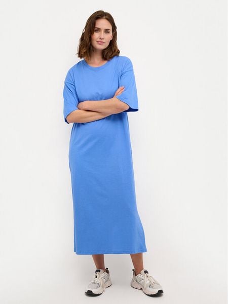 Kaffe Sukienka codzienna Edna 10507351 Niebieski Loose Fit. Niebieskie sukienki damskie Kaffe, na co dzień, s, bez wzorów, z bawełny, bez kołnierzyka, bez ramiączek, proste. Za 109.99 zł.