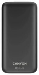 Canyon PB-301 LED 30000 mAh PD 20W QC 3.0 czarny. Czarne powerbanki . Za 149.90 zł.
