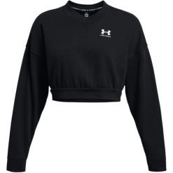 Damska bluza oversize z okrągłym dekoltem Under Armour Rival Terry. Białe bluzy damskie Under Armour, s, bez wzorów, z bawełny, sportowe, bez ramiączek, z kapturem. Za 258.33 zł.